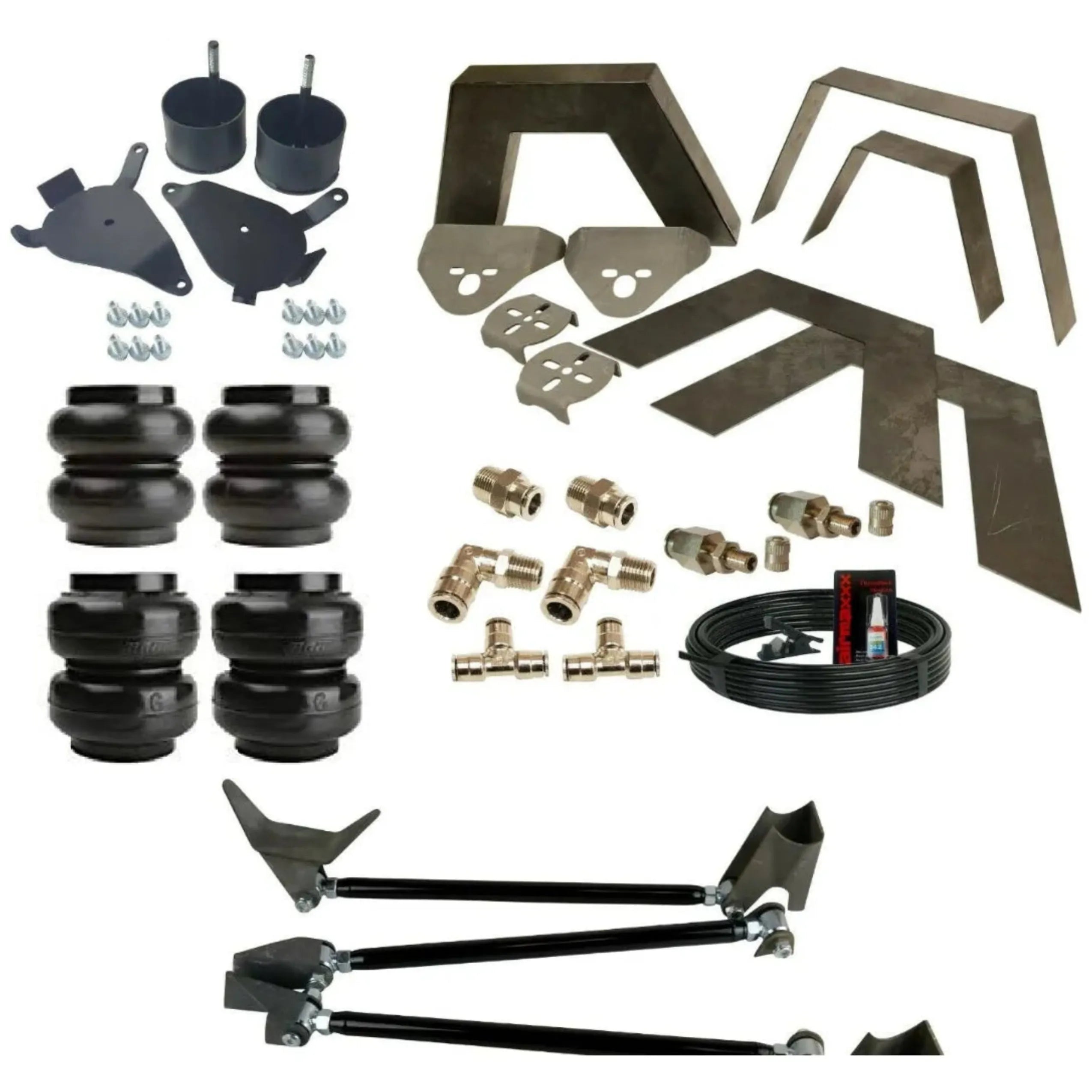 airmaxxx Weld-On 4 Link Kit w/SS6 Slam Bags Fits 1982-05 S10 2WD