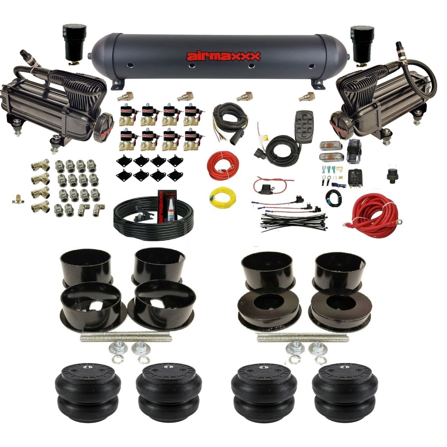 airmaxxx x-series air compressors aluminum air tank Slam bags brackets installation KBBDY-XB2-838-59ABK-7BK-WK-HFSS7