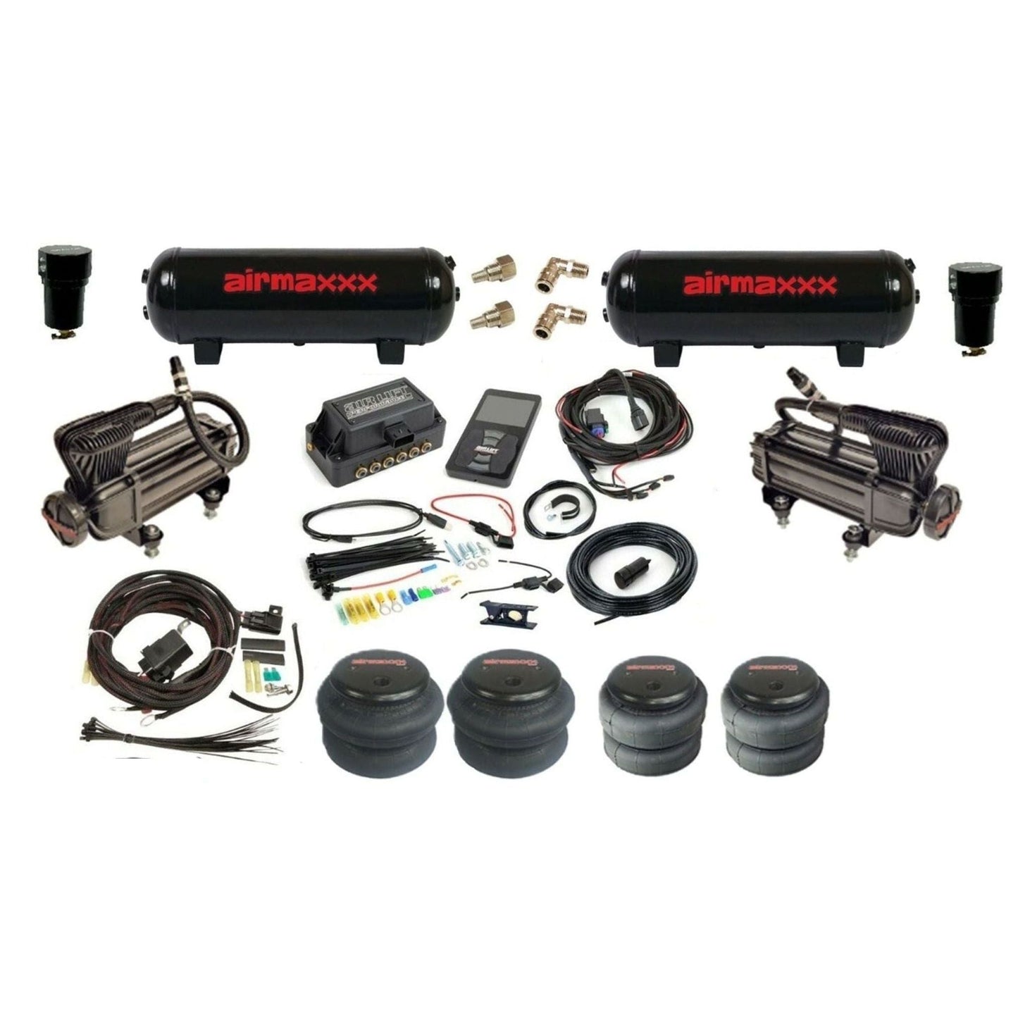 airmaxxx Simple C10 air ride kit with x-series and dual 3 gallon air tank