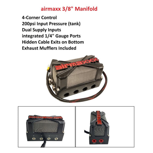 X4 airmaxxx Air Ride Solenoid Valve Manifold & Wiring Harness