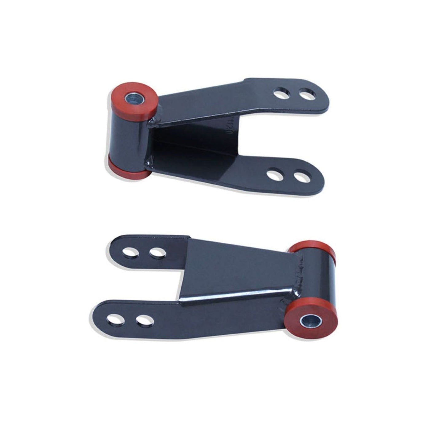 c10 rear drop shackles | squarebody suspension lowering kit | chevy truck rear lowering hardware | gmc c10 suspension upgrade | urethane bushing lowering shackles