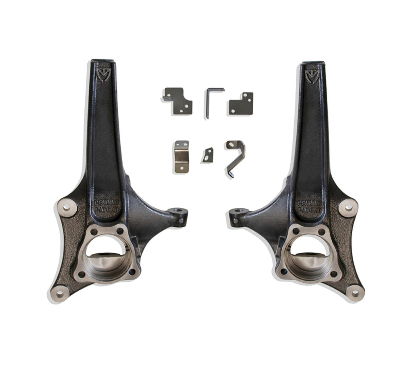 tahoe 1500 3.5 inch lift kit | suburban suspension lift components | ductile steel spindle pair | black e coated lift spindles | gm suv suspension upgrade | bolt on spindle lift kit | lifted tahoe suspension parts