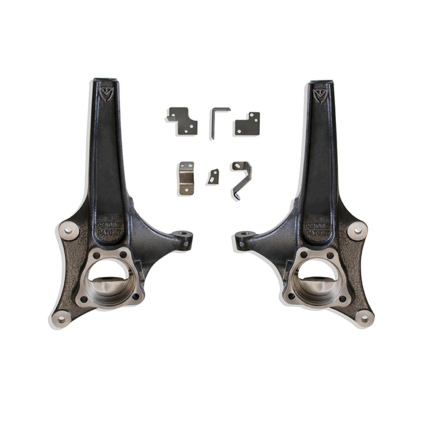 tahoe 1500 3.5 inch lift kit | suburban suspension lift components | ductile steel spindle pair | black e coated lift spindles | gm suv suspension upgrade | bolt on spindle lift kit | lifted tahoe suspension parts