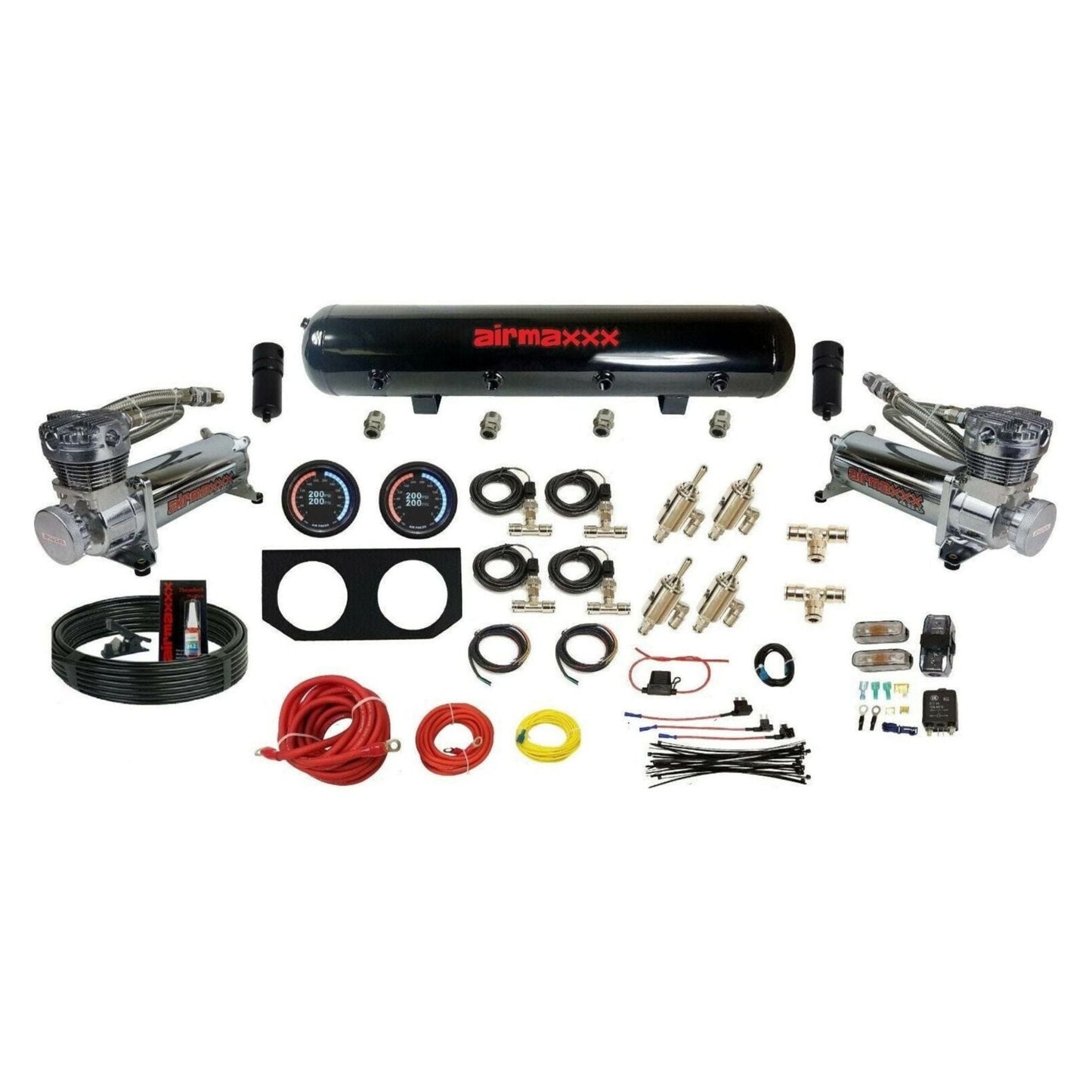Chrome 480 compressors included in airmaxxx manual air suspension kit
