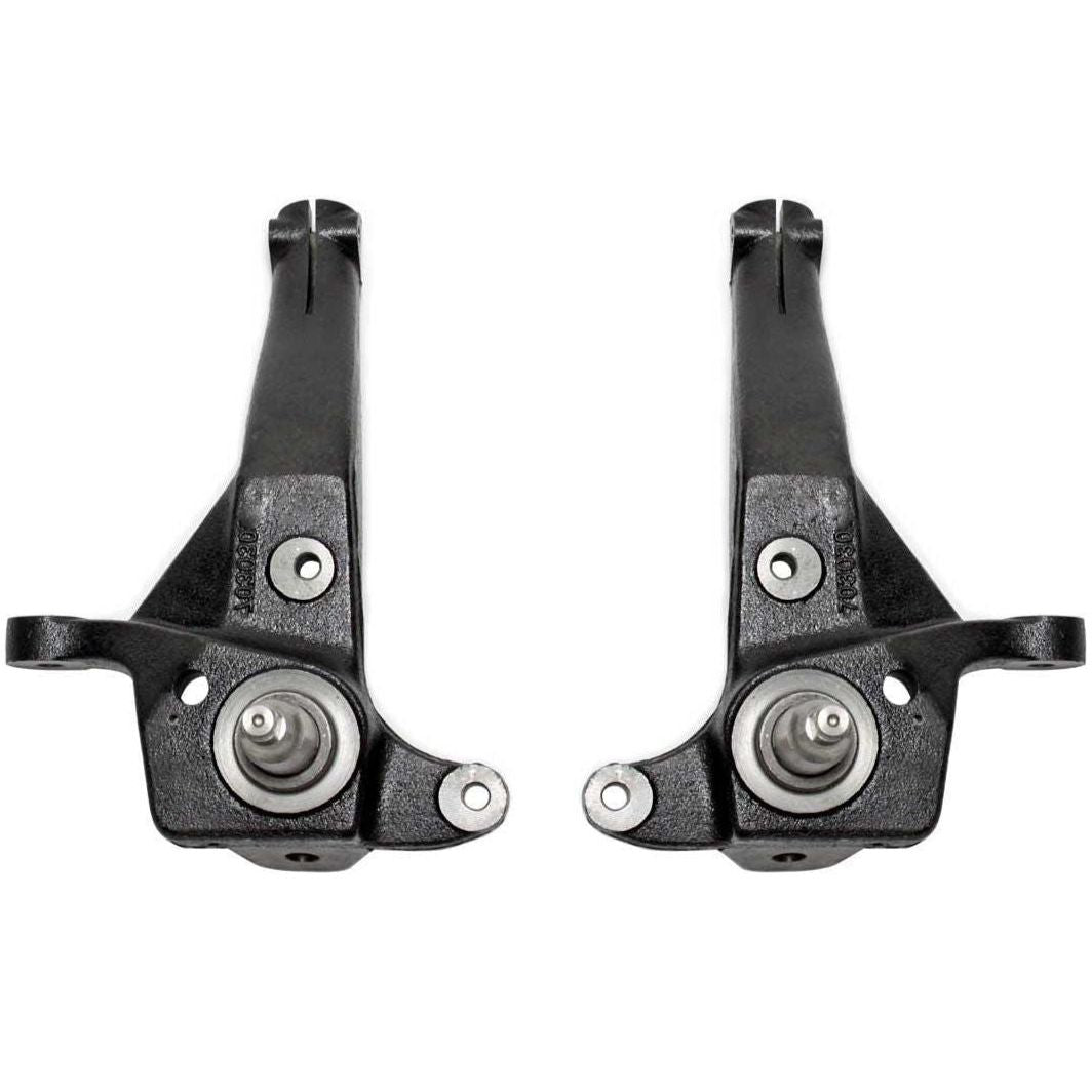 MaxTrac 703030A 4-inch lift spindles for 1998–2000 Ford Ranger 2WD coil spring suspension with black e-coated finish.