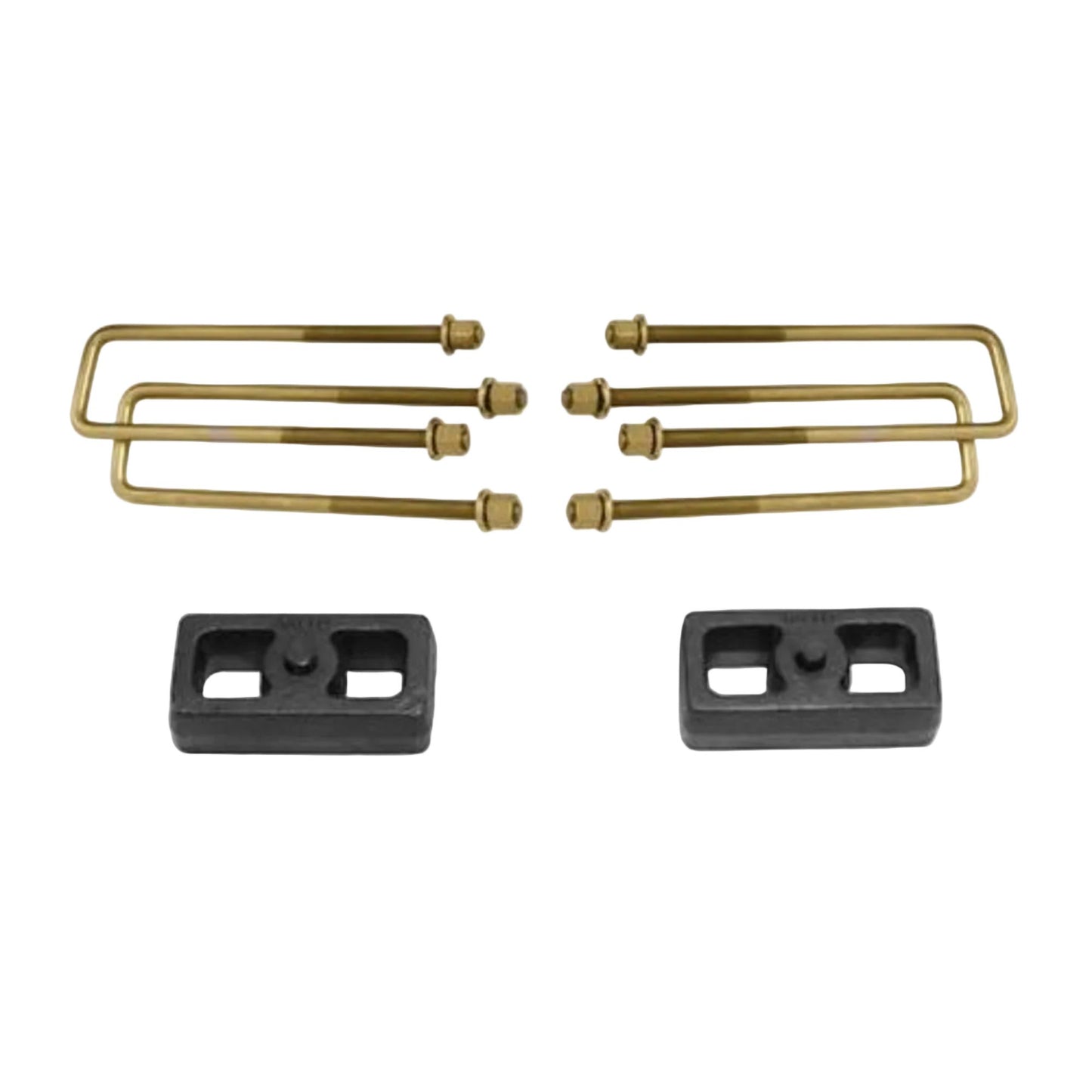 Steel rear lift blocks with heavy duty U-bolts | Rear suspension lift