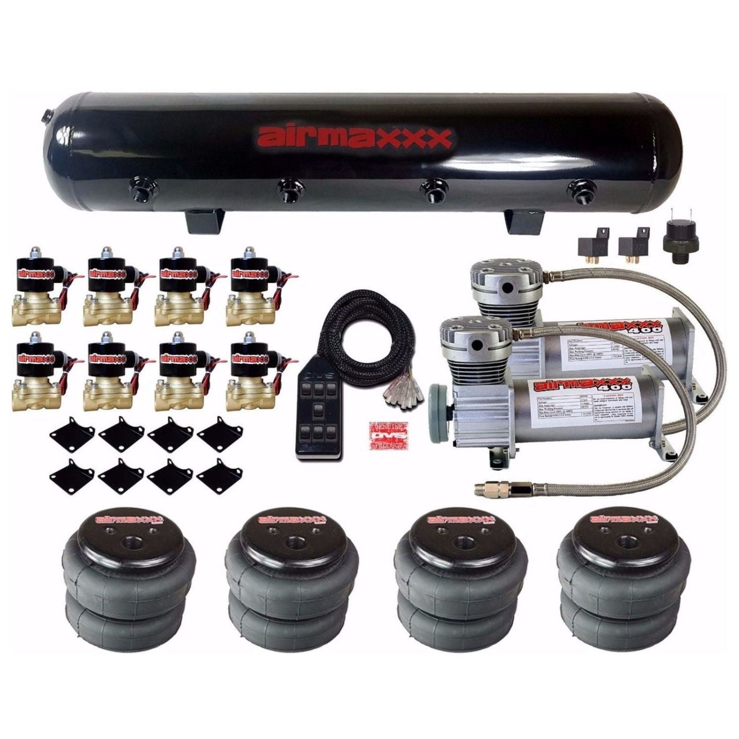 airmaxxx 400 pewter complete air ride suspension kit with 2500 bags