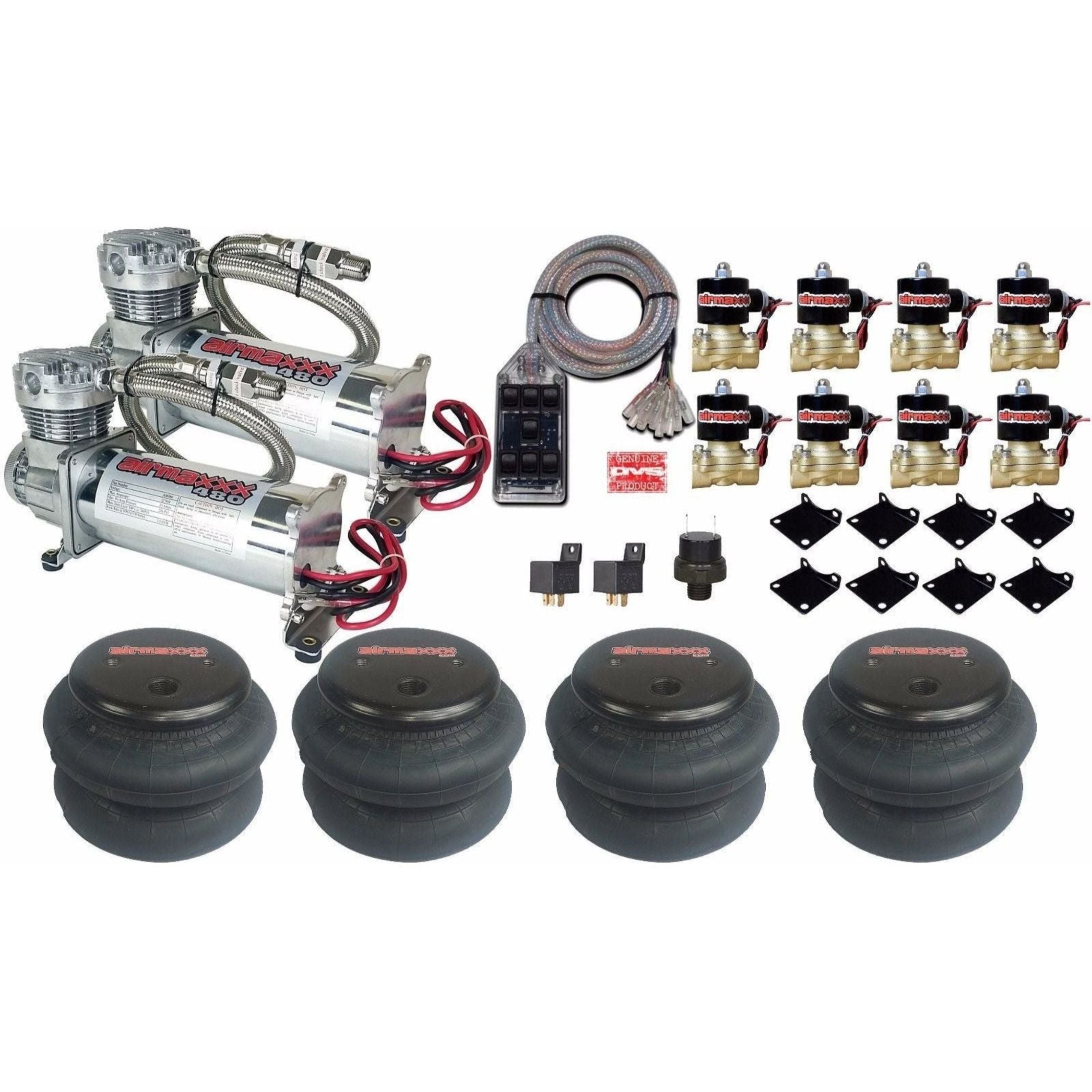 airmaxxx Complete 480 Chrome Compressors Air Ride Kit w/2600 Bags