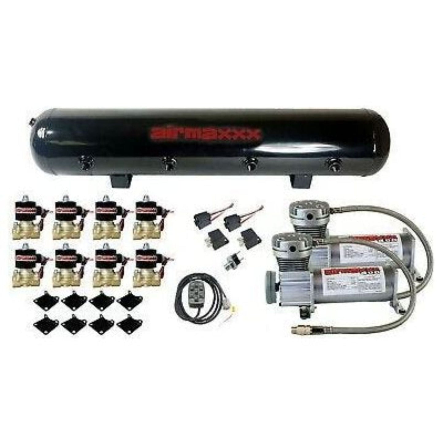 airmaxxx pewter 400 air ride suspension kit with 5 gallon tank