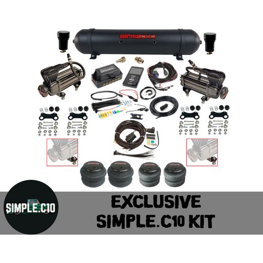 Simple.C10 Air Ride Kit Air Lift 3P + X-Series Compressor & Tank