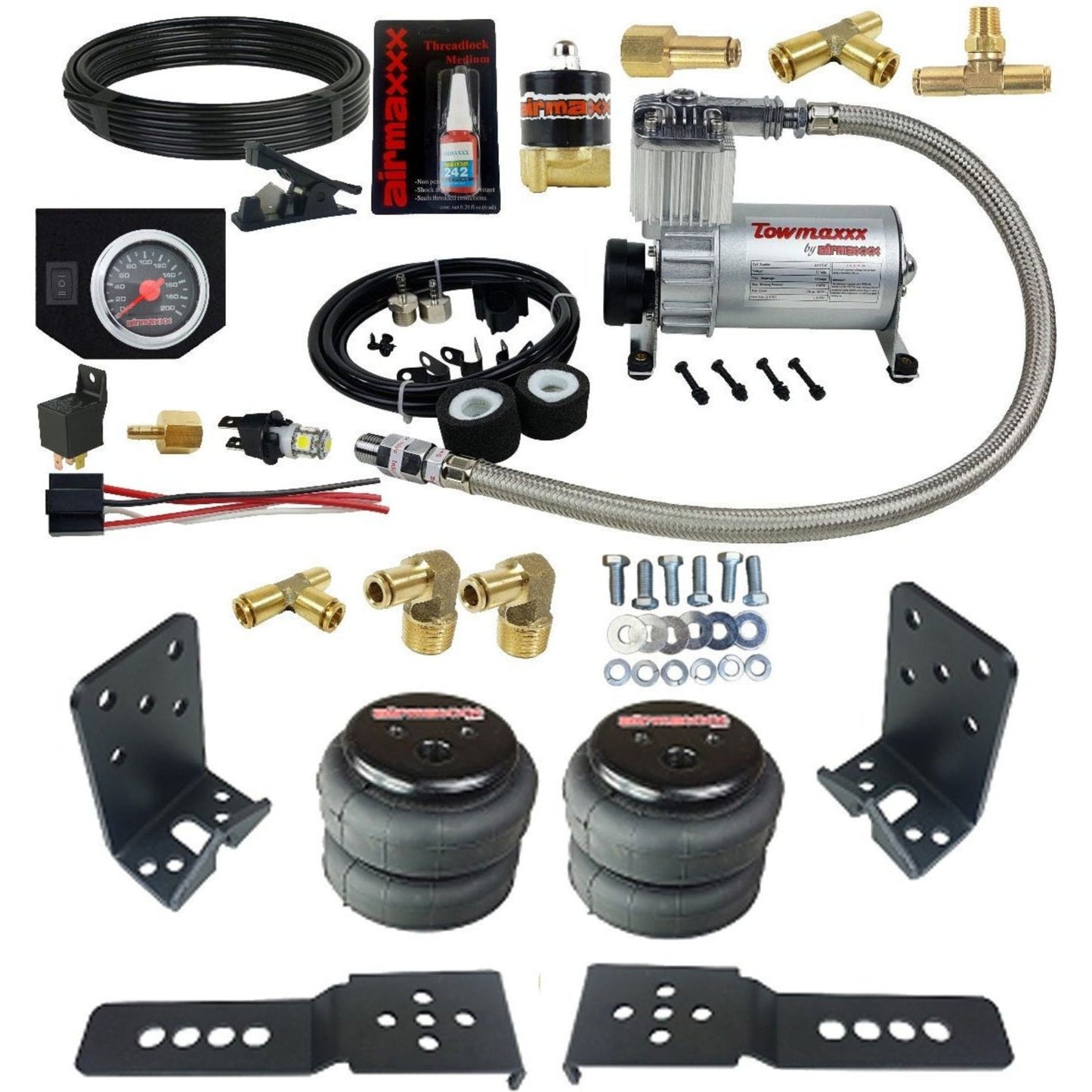 Tow Assist airmaxxx helper spring kit with 2500 air bags
