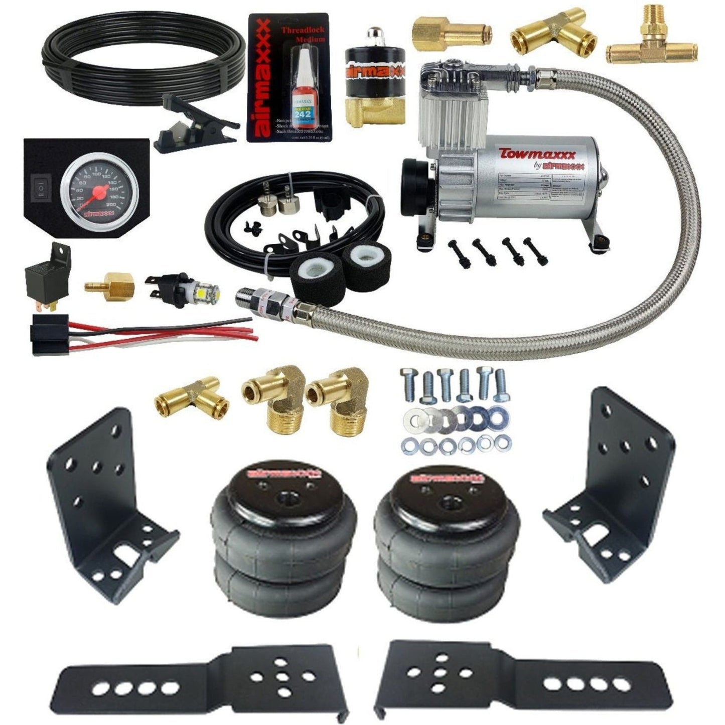 Tow Assist airmaxxx helper spring kit with 2500 air bags