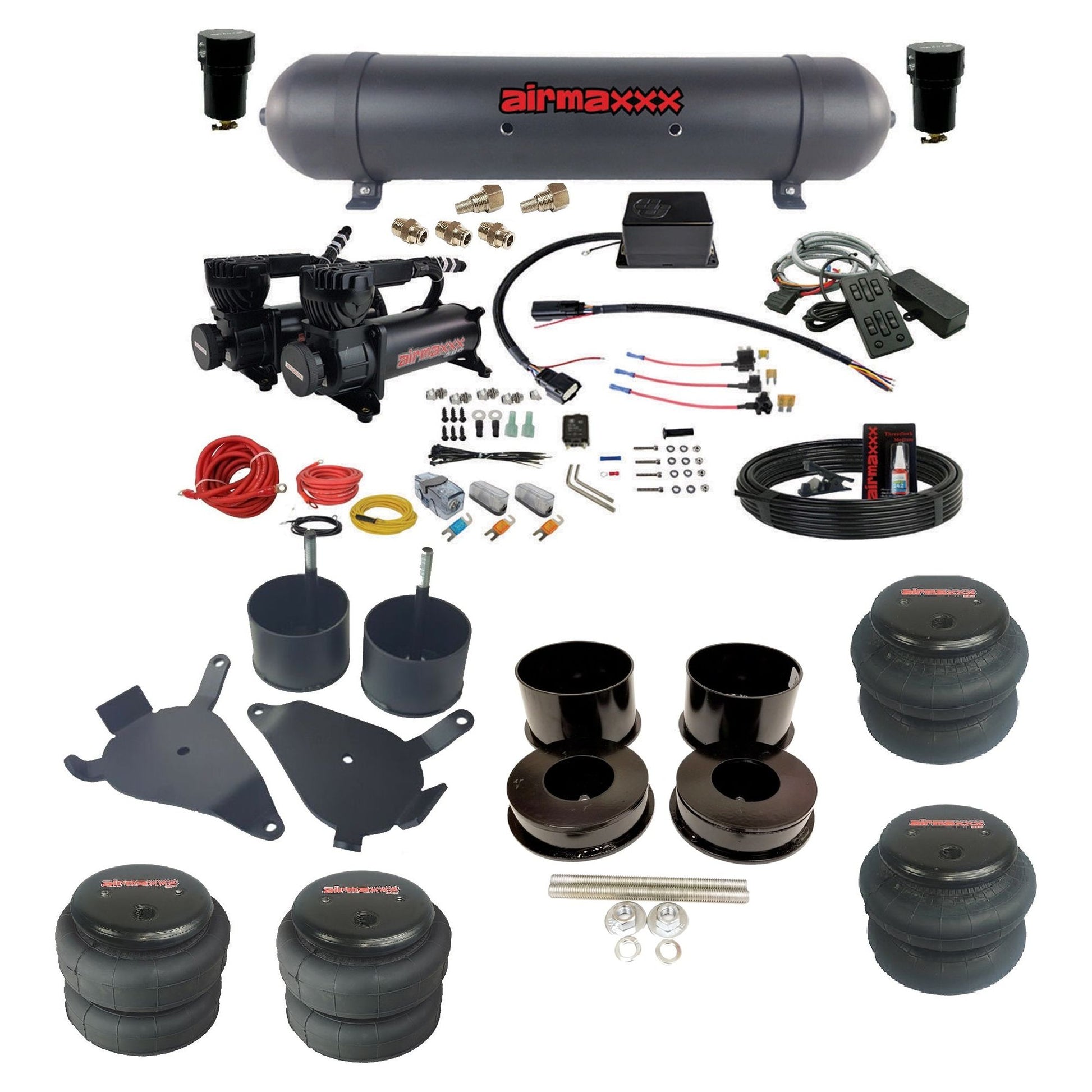 Slam Specialties SV-8C + Mc.1 580 Black Air Ride Suspension Kit For 1978-88 GM G-Body 