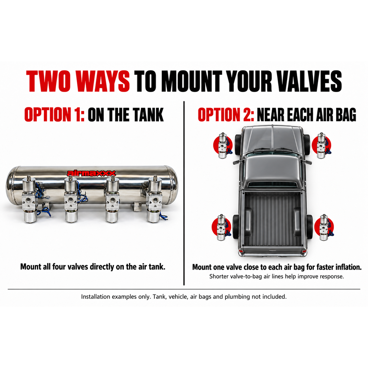 airmaxxx Chrome 580 Fast Bag 1/2" Air Management Kit with Polished Stainless Steel Tank