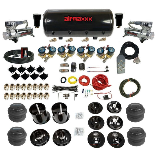 1/2" Fast Bag airmaxxx Air Suspension Kit Chrome 580 steel tank 2600 bags Fits 1965-1970 Cadillac kCAD65-580C2-812-89S-7TBK-WK-HF