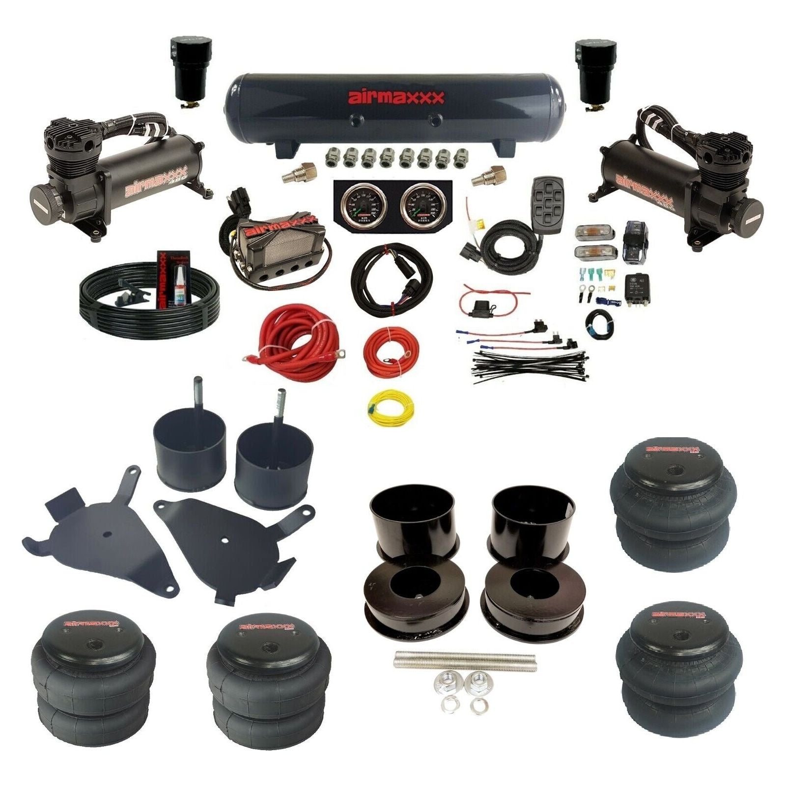 Air Suspension Kit airmaxxx Black 480 X4 Air Manifold Fits 1978-88 GM G-Body A