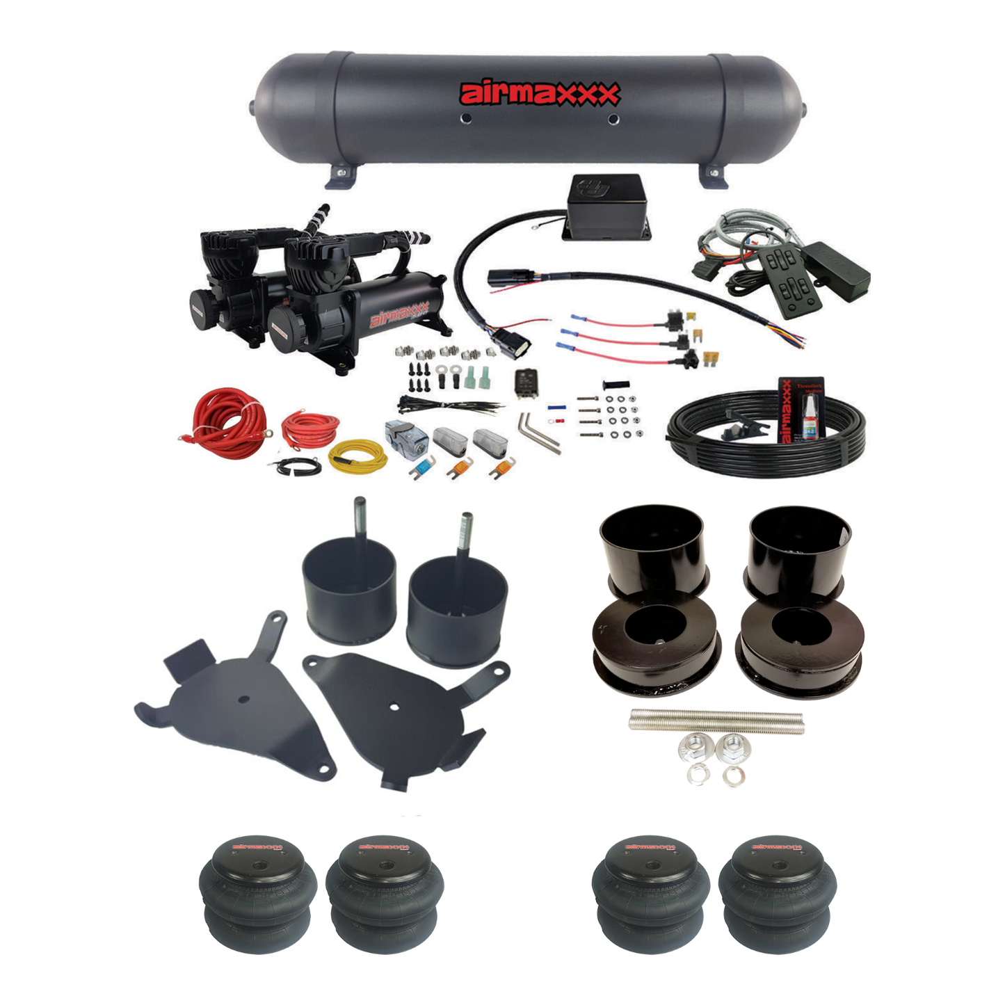 Air Suspension Kit Slam Specialties SV-8C + MC.1 w/ Black 580 Fits 1978-88 GM G-Body