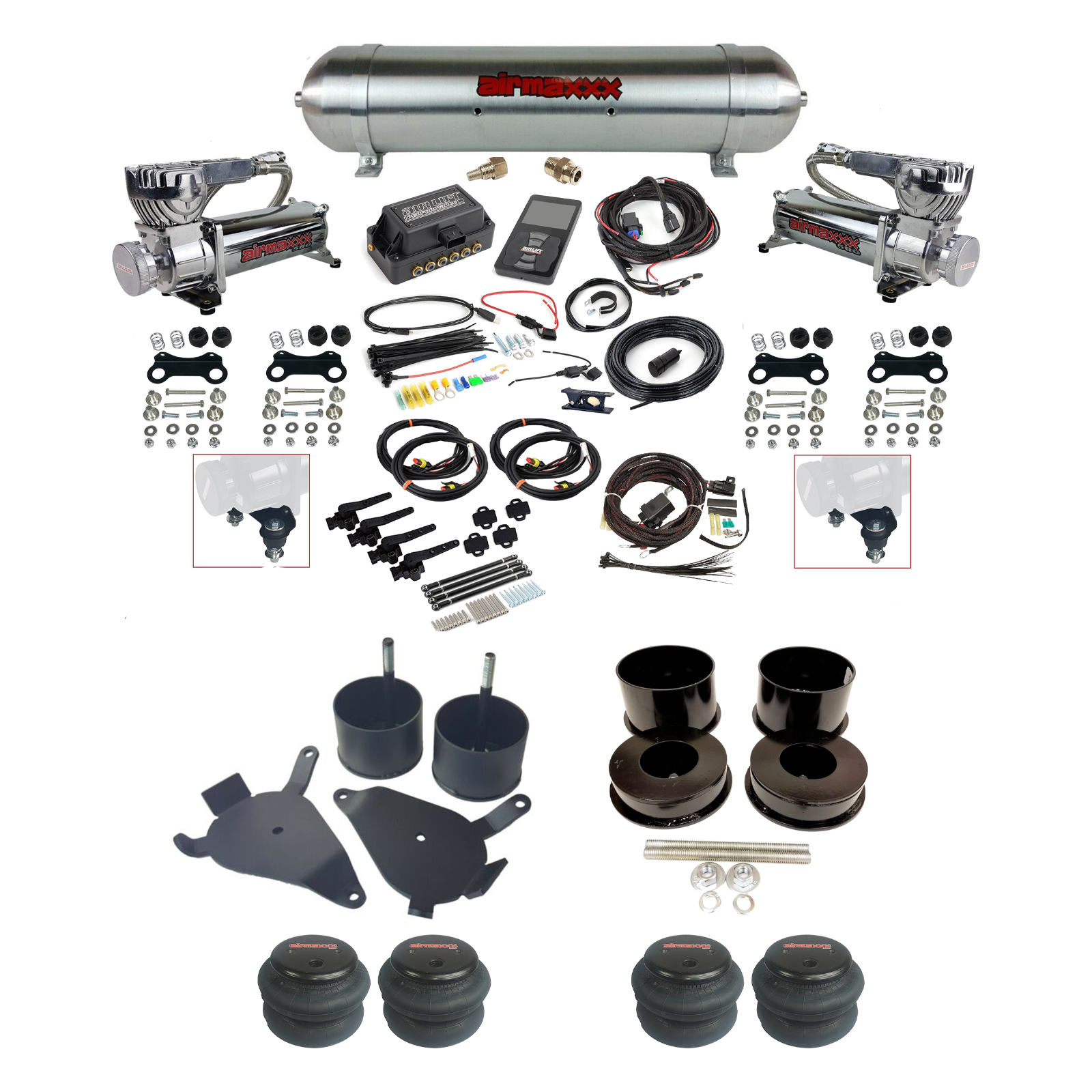 3/8" Air Suspension Kit Height Presets 3H Air Lift 27695 w/ Chrome 580 Fits 1978-88 GM G-Body