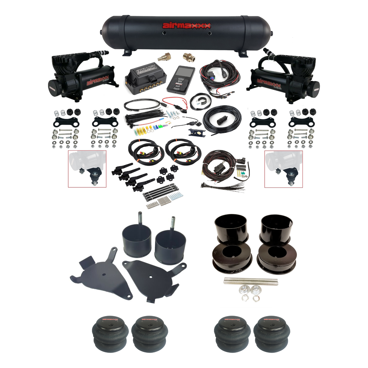 3/8 Air Suspension Kit Height Presets 3H Air Lift 3/8" 27695 w/Black 580 Fits 1978-88 GM G-Body
