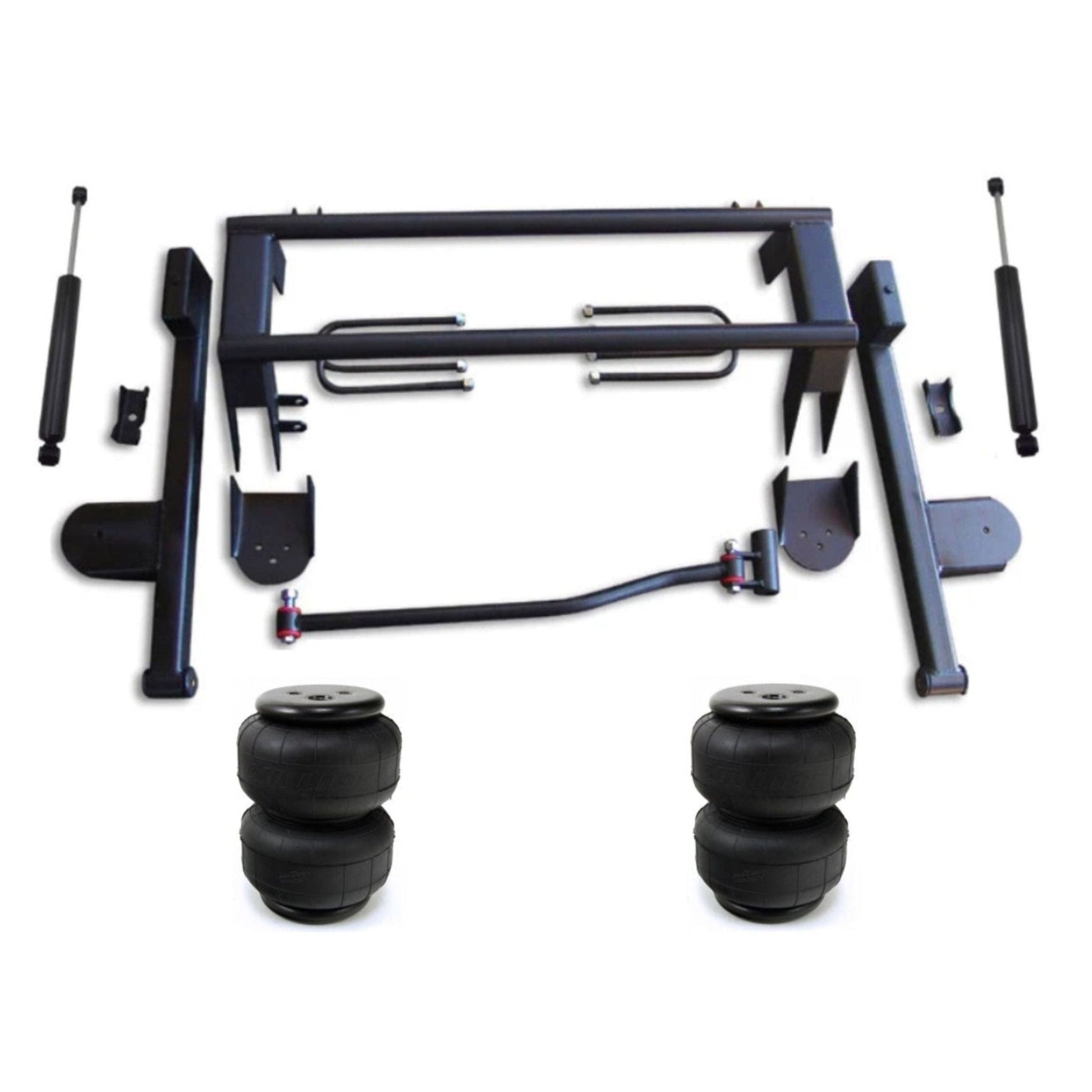 2-link bars with lower bag mounts w/D25 bags & maxtrac shocks for Chevy S10 trucks