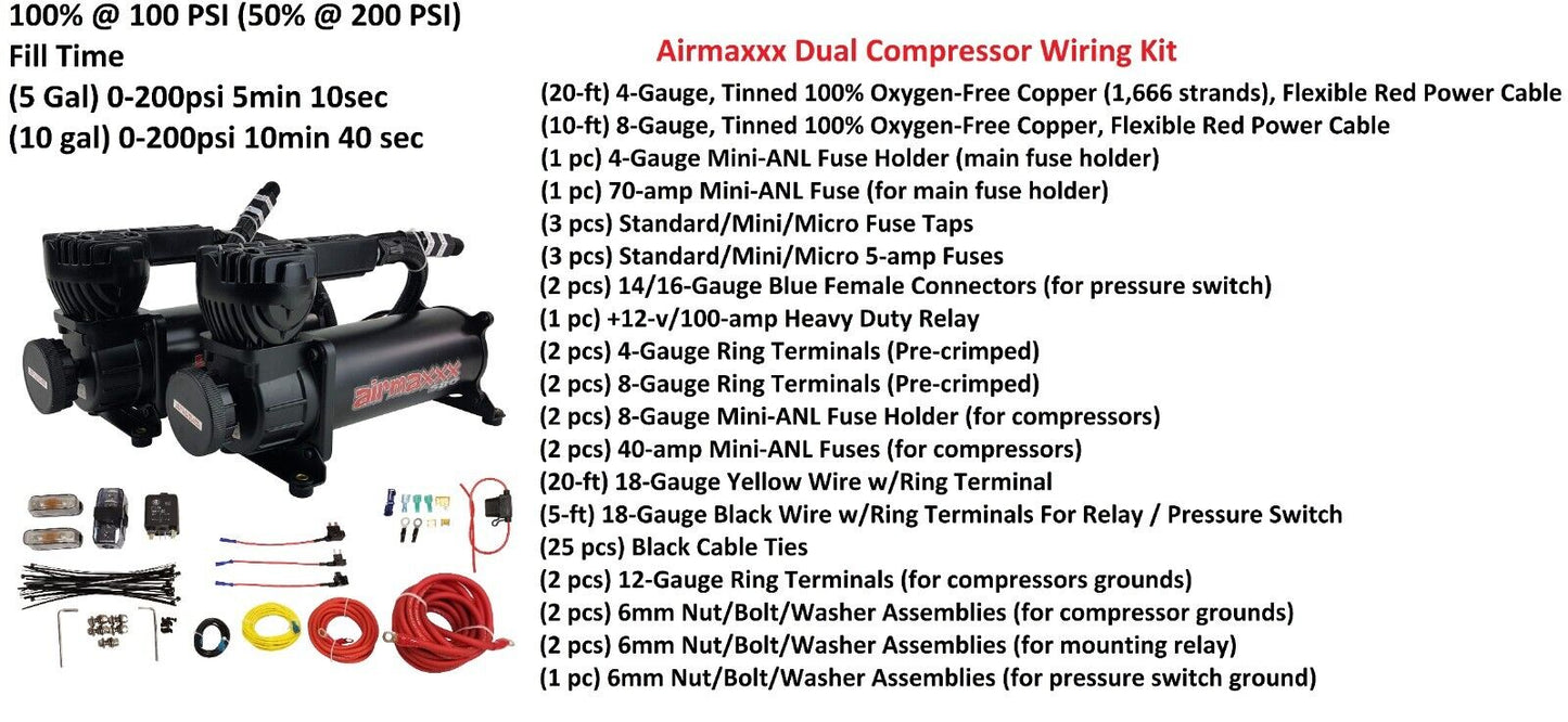 air ride kit parts list included in kit