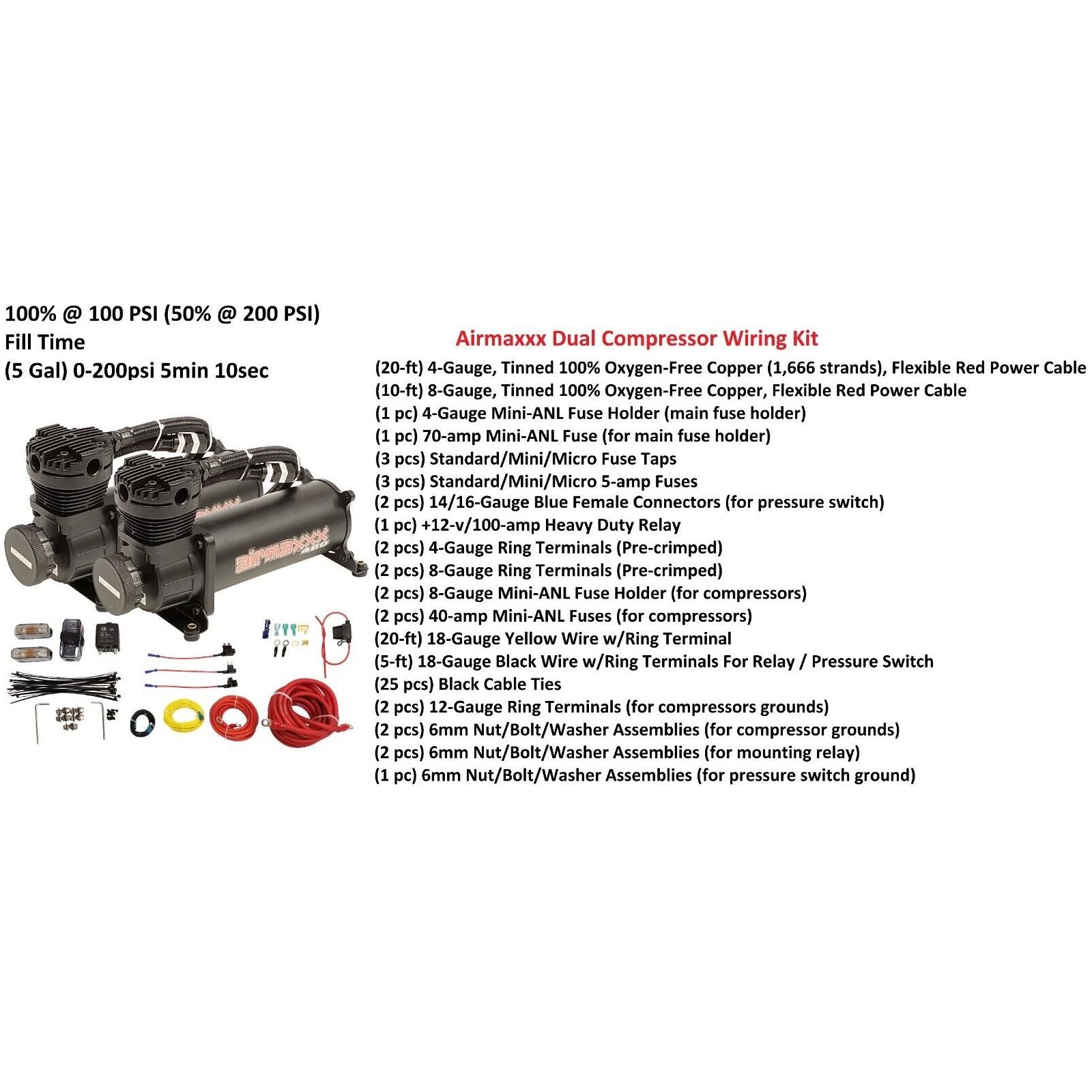 air ride kit parts list included in kit