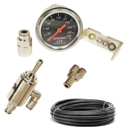 Manual airmaxxx Air Ride 3 Position Toggle Valve & Single Needle Gauge