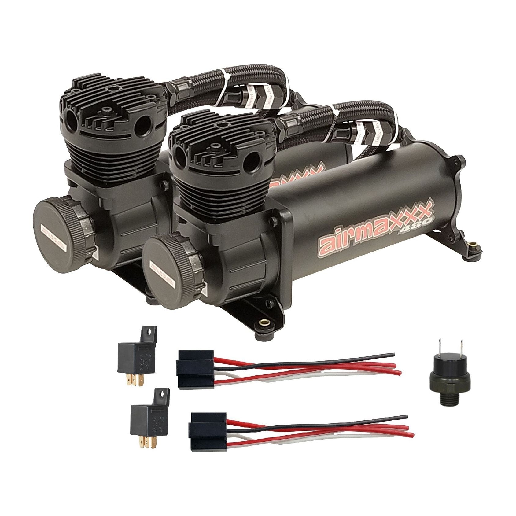 airmaxxx 480 Black Air Ride Suspension Compressors (Dual Pack) – airslamit