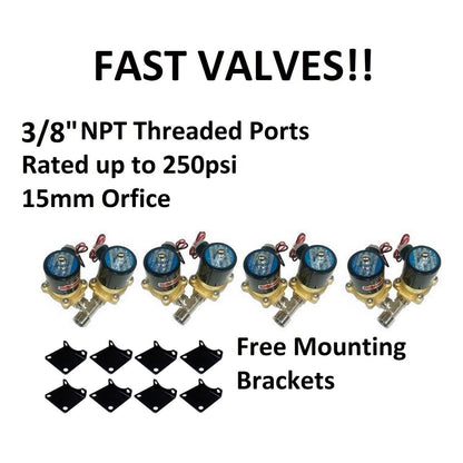 3/8" Fast Flow Brass Valves with Mounts