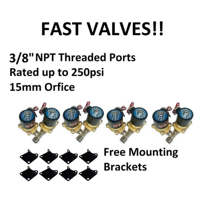 3/8" Fast Flow Brass Valves with Mounts