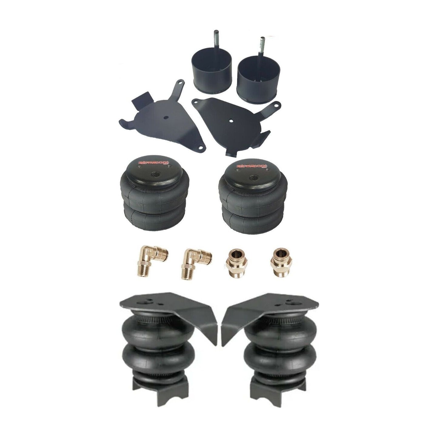 Complete airmaxxx Air Suspension Kit 3/8" Manifold Bags Black 480 Fits Chevy 1982-04 S10 2wd