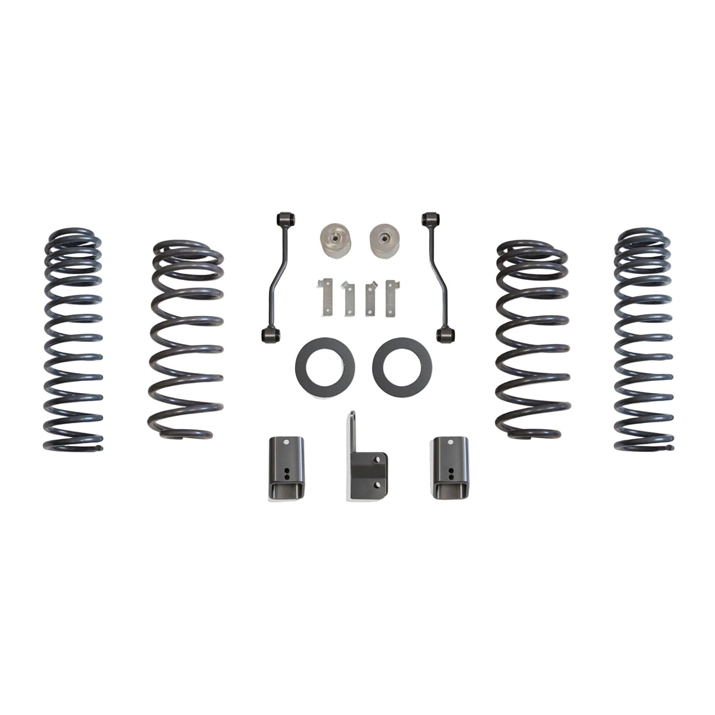 2021-2026 JL Wrangler 4xe Hybrid suspension lift | MaxTrac 949842H front rear coil springs and lift brackets | Wrangler 4xe lift kit without shocks | Jeep 4xe rear track bar sway bar and coil spacer lift components | MaxTrac USA made Wrangler Hybrid suspension kit