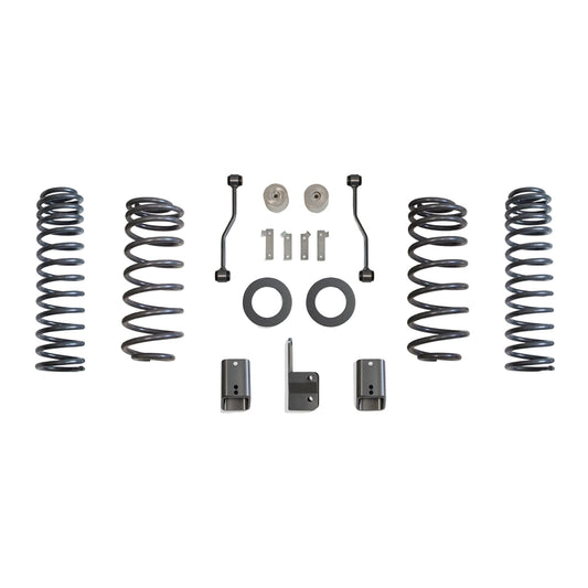 2021-2026 JL Wrangler 4xe Hybrid suspension lift | MaxTrac 949842H front rear coil springs and lift brackets | Wrangler 4xe lift kit without shocks | Jeep 4xe rear track bar sway bar and coil spacer lift components | MaxTrac USA made Wrangler Hybrid suspension kit