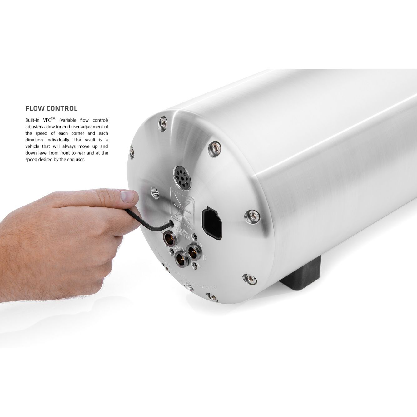 AccuAir AA-3642 ENDO-VT 5 Gallon Air Tank Valve Integrated Raw Aluminum