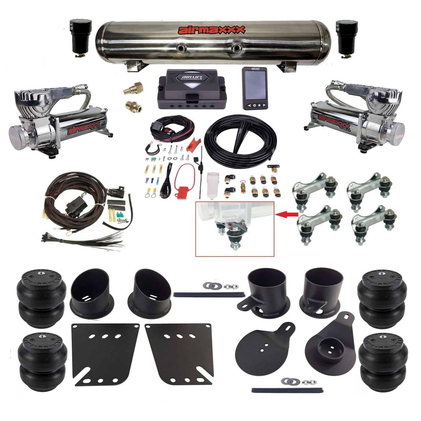 Air Lift Performance ALP4 27485 & airmaxxx Air Ride Kit Fits 1958–64 Impala