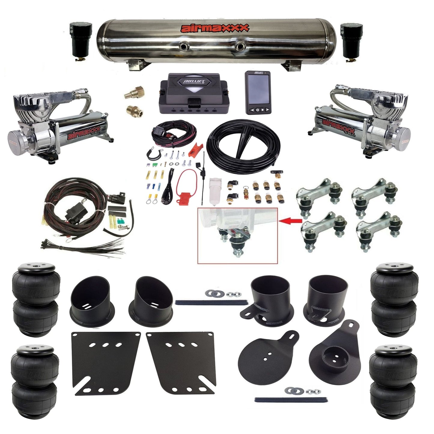 Air Lift Performance ALP4 27485 & airmaxxx Air Ride Kit Fits 1958–64 Impala
