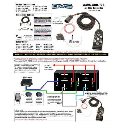 AVS O.G. 7 Toggle Switch Box black manual analog air ride controller wiring instructions