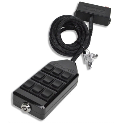 AVS ARC 9 BK black suspension control panel | Air ride switch box with 9 rocker controls | Manual air suspension controller for bagged trucks | AVS analog air ride management switch panel