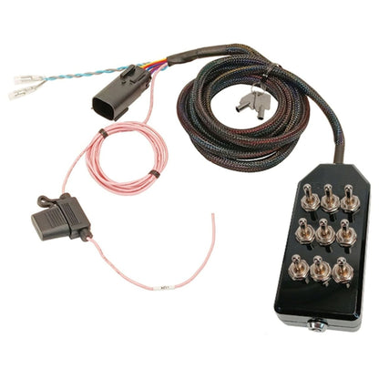 AVS ARC T9C BK black anodized switch panel | Air ride toggle controller for lowriders and bagged trucks | AVS OG analog air suspension switch box | Manual 9 toggle air ride management controller