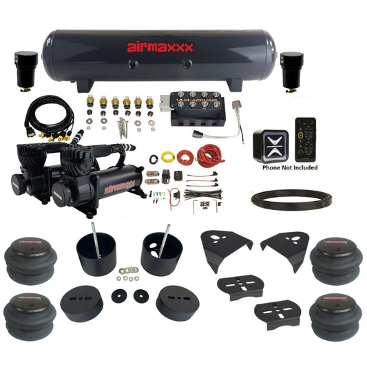 AccuAir E+ Pressure dual 580 black compressors steel tank 2600 bags air ride kit for 1999–2006 Silverado KGM99-580B2-57S-VU4-EP