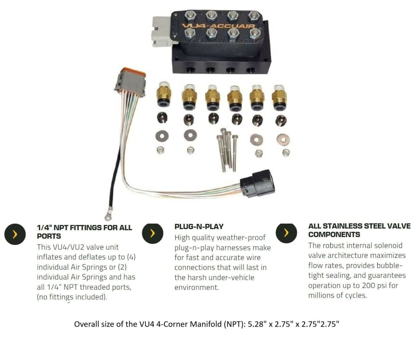 AccuAir VU4 3/8 air ride management kit