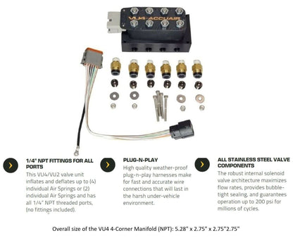 AccuAir VU4 3/8 air ride management kit