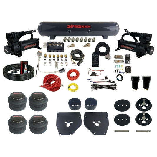 AccuAir VU4 dual black 580 compressors steel tank 2600 bags air ride kit for 1963–1972 C10/C20/C30 KC1063-580B2-57S-VU4-7BK-WK-HF