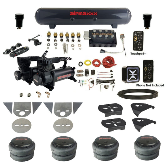 AccuAir e-Level+ Height+ VU4 air management kit with airmaxxx 580 black compressors steel tank 2500 bags for mini trucks KTOR-580B2-57S-VU4EHT-WK-HF