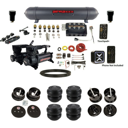 AccuAir e-Level+ Height+ VU4 dual 580 black compressors aluminum tank slam bags air ride kit for 1961–1962 Cadillac K-CAD6162-580B2-57ABK-VU4-E_HTSS7