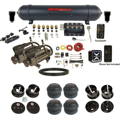 AccuAir e-Level+ Height+ VU4 dual x-series compressors aluminum tank 2600 bags air ride kit for 1961–1962 Cadillac K-CAD6162-X2B-57ABK-VU4-E_HT