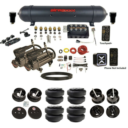 AccuAir e-Level+ Height+ VU4 dual x-series compressors aluminum tank airlift bags air ride kit for 1961–1962 Cadillac K-CAD6162-X2B-57ABK-VU4-E_HTD25