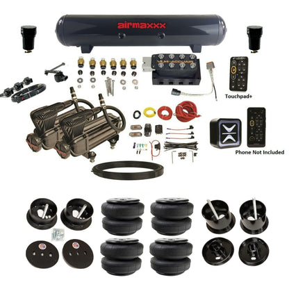 AccuAir e-Level+ Height+ VU4 dual x-series compressors steel tank airlift bags air ride kit for 1961–1962 Cadillac K-CAD6162-X2B-57S-VU4-E_HTD25