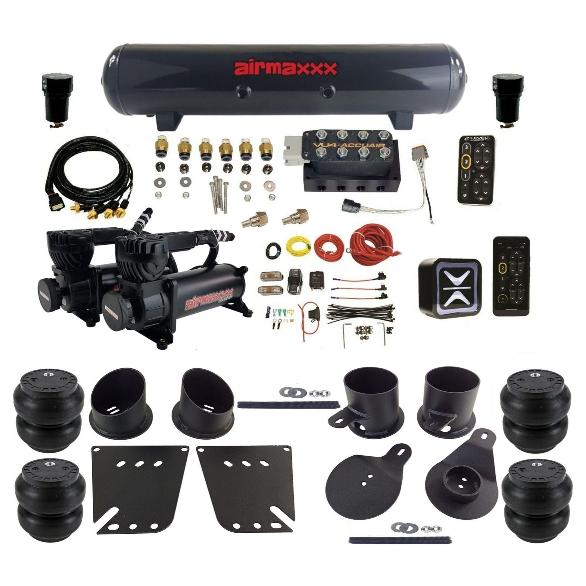 E*u様 ４独　IDEAL　エアサス　AIR MAX TANK KIT　中古 AccuAir e-Level+ Pressure+ VU4 w/airmaxxx X-Series Air Ride Kit