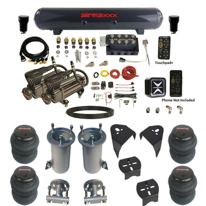 AccuAir e-Level+ VU4 air management kit with airmaxxx x-series compressors steel tank & 2600 bags KGM07-X2B-57S-VU4EPT-WK-HF